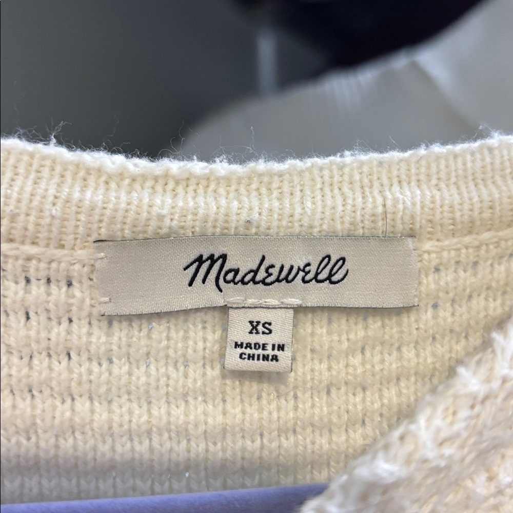 Madewell White Fringe Knit Top - Picture 2 of 3